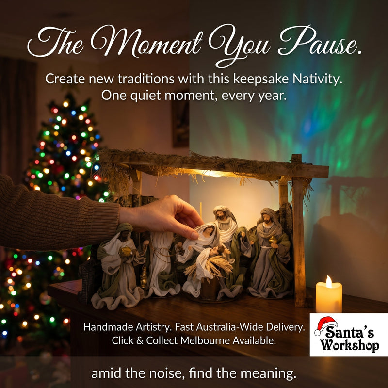 PRE-ORDER | 39cm Handmade Nativity Stable Set