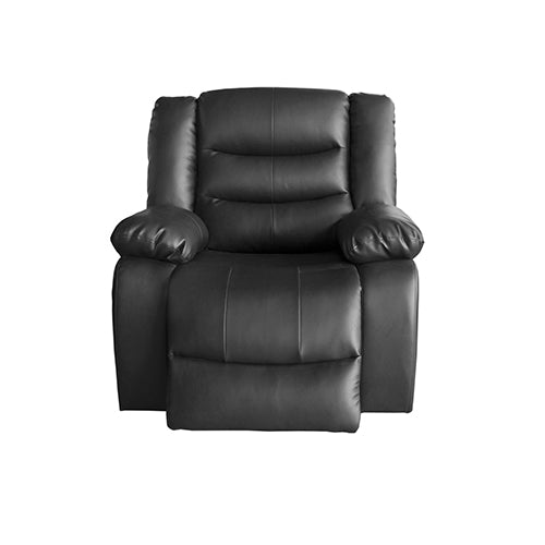 3+1+1 Recliner Sofa Set Faux Leather Black