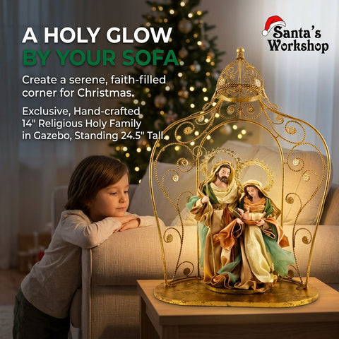 63cm Handmade Holy Family Nativity Gazebo
