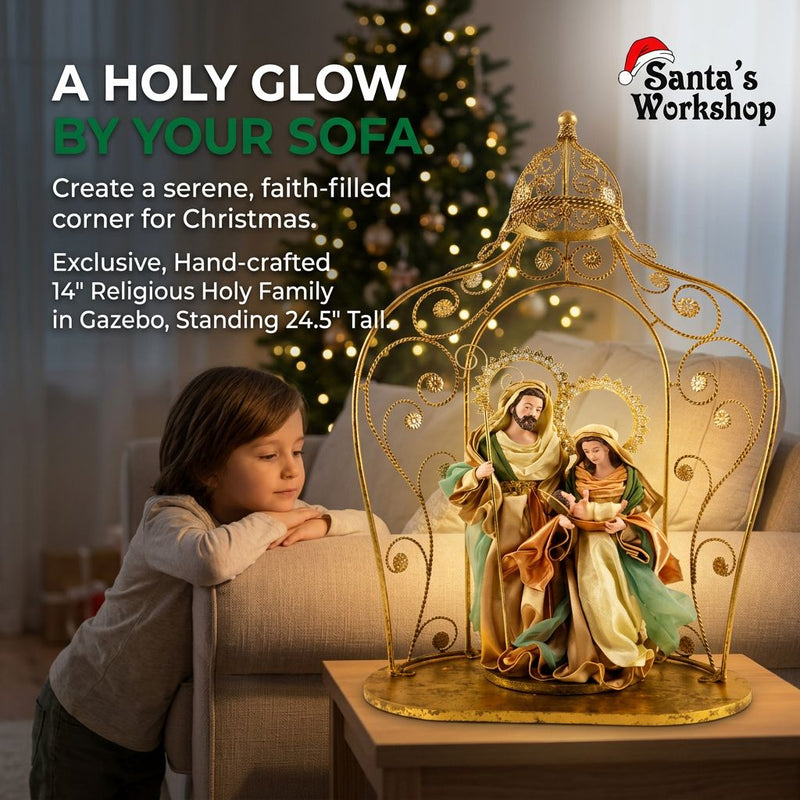 63cm Handmade Holy Family Nativity Gazebo
