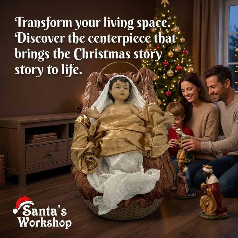 100cm Large Christmas Nativity Manger Set