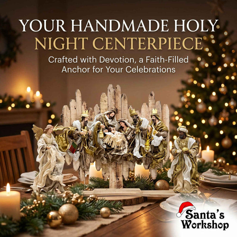 65cm Handmade Nativity Set with Gazebo