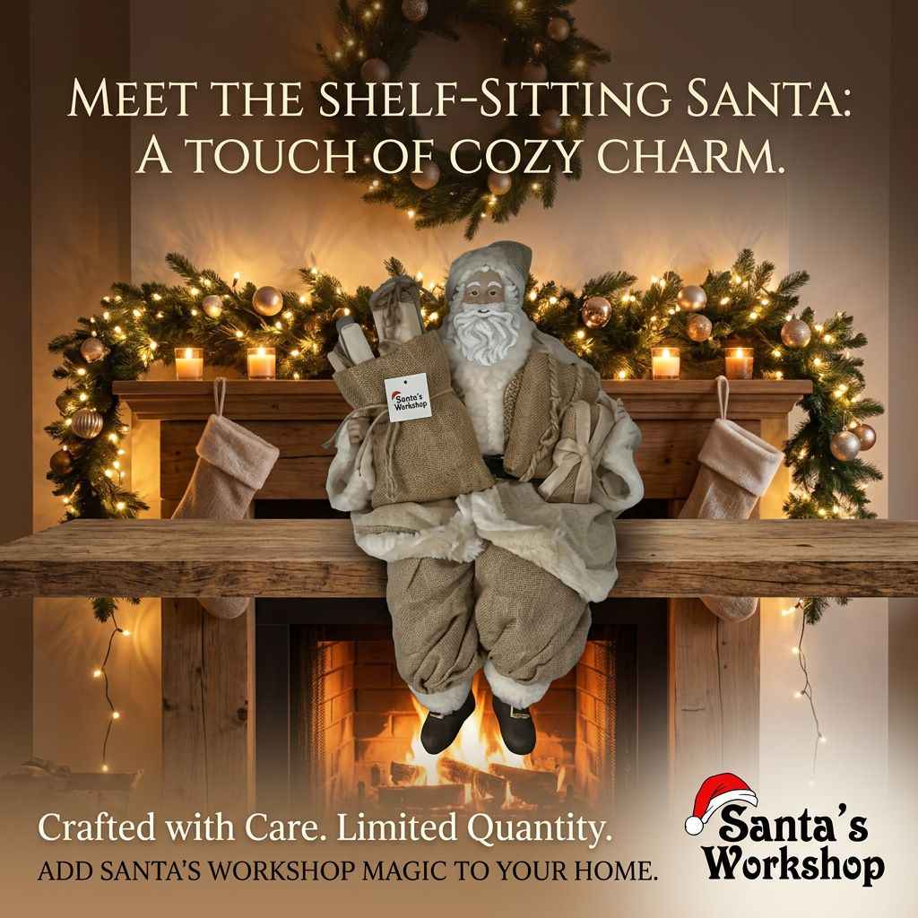 Shelf Sitting Santa Claus – 50cm