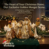 Gold Handmade Holy Family Nativity Scene with Manger (25–30cm)