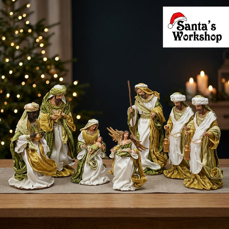 39cm Handmade Nativity Set