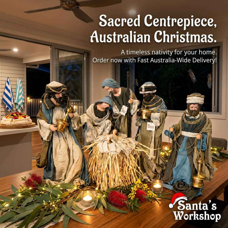 53cm Handmade Nativity Set with Holy Family & Three Wise Men