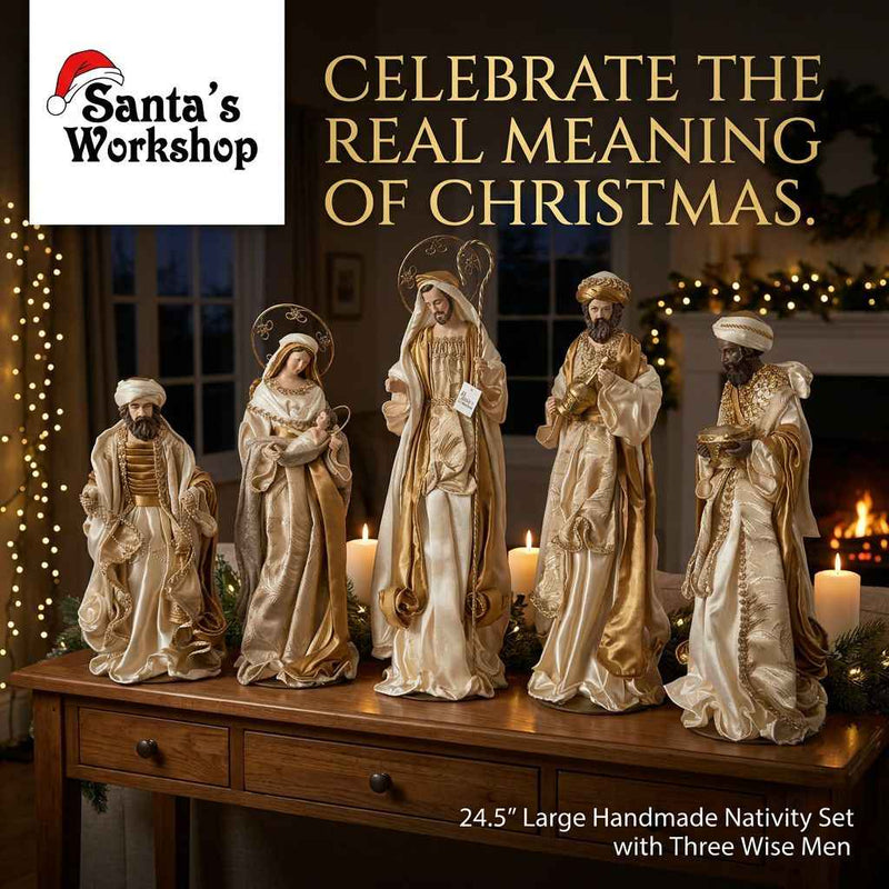 65cm Handmade Three Wise Men Nativity Set