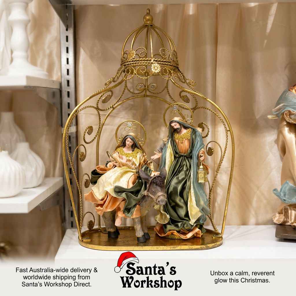 PRE-ORDER 50cm Handmade Holy Family Nativity Gazebo