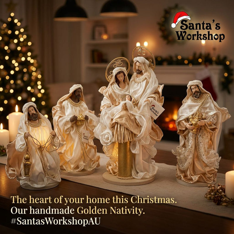 38cm Handmade Nativity Set with Holy Family & Three Wise Men