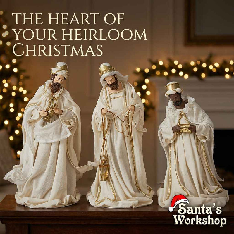 38cm Handmade Three Kings Nativity Figurines