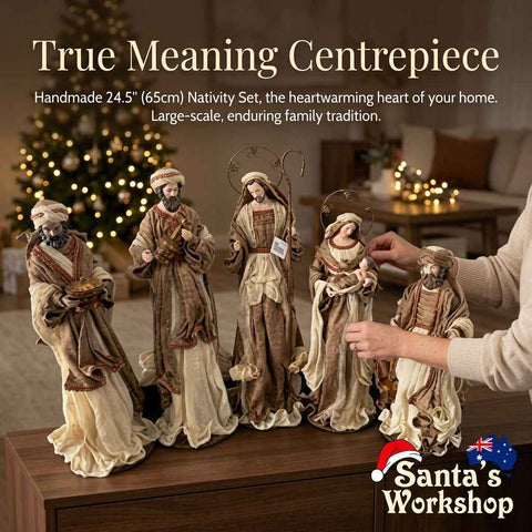 65cm Handmade Nativity Set with Holy Family & Three Wise Men