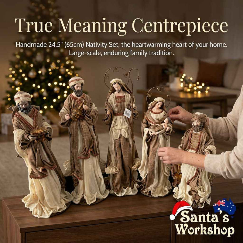 65cm Handmade Nativity Set with Holy Family & Three Wise Men