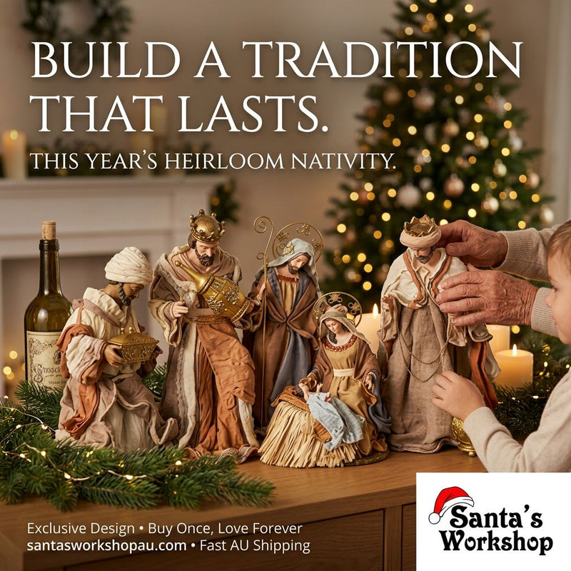 51cm Handmade Nativity Set with Manger