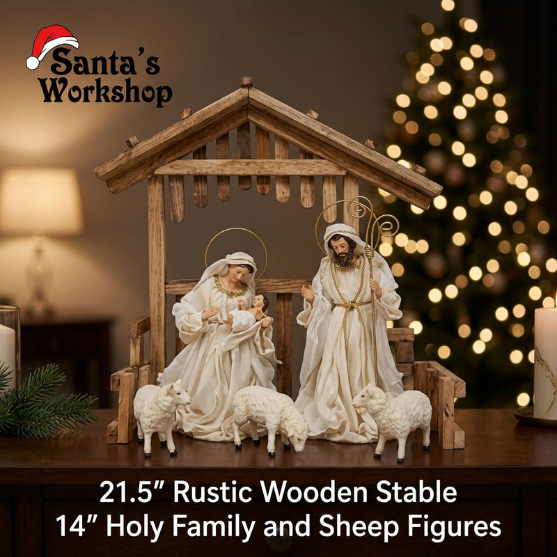 PRE-ORDER | 55cm Holy Family Nativity Set with Stable