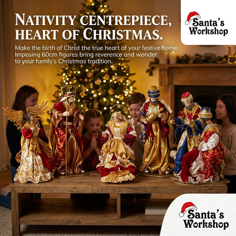 PRE-ORDER | 60cm Nativity Set with Manger & Angel