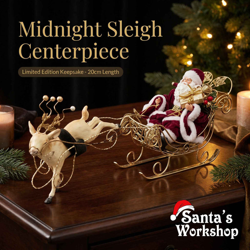 Santa Sleigh with Reindeer – 20cm