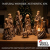 41cm Handmade Nativity Set with Angel Candle Holder