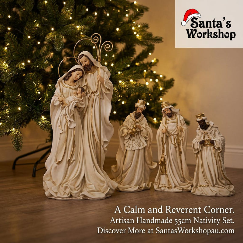 55cm Handmade Nativity Set with Holy Family & Three Wise Men