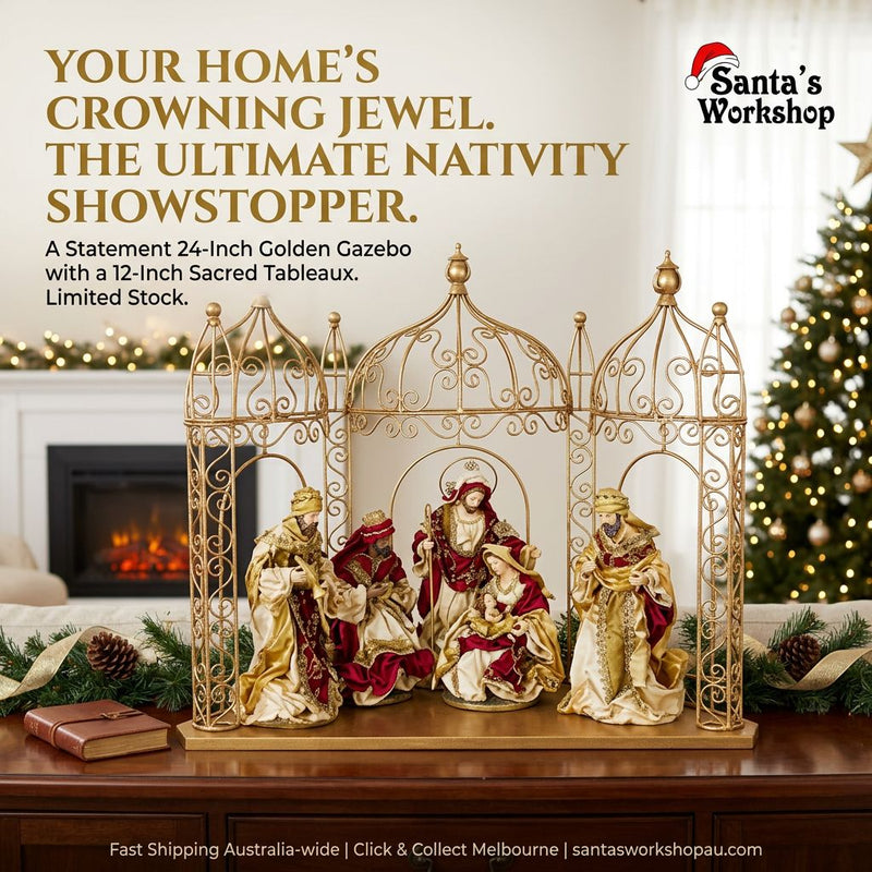 PRE-ORDER | 61cm Handmade Holy Family Nativity Gazebo