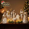 45cm Handmade Nativity Set with Angel & Three Wise Men – Beige & White