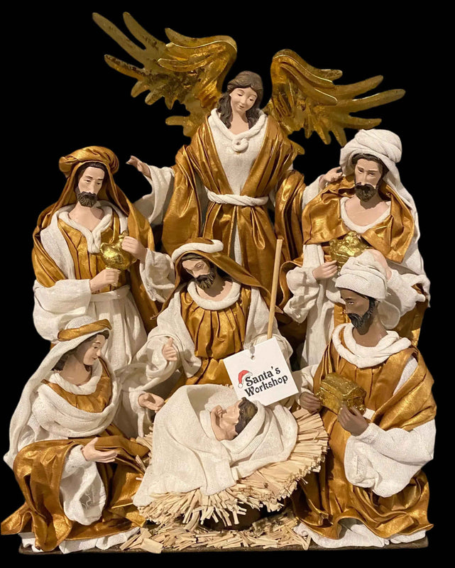 Gold Handmade Christmas Nativity Set