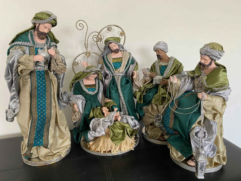 51cm Handmade Nativity Set with Angel & Manger