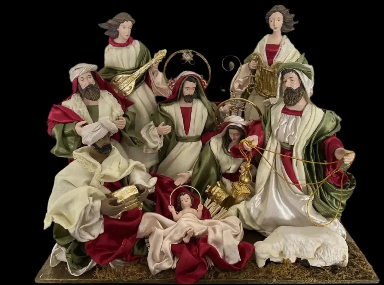 12.5" Christmas Nativity Set with Angels & Manger – 51 cm